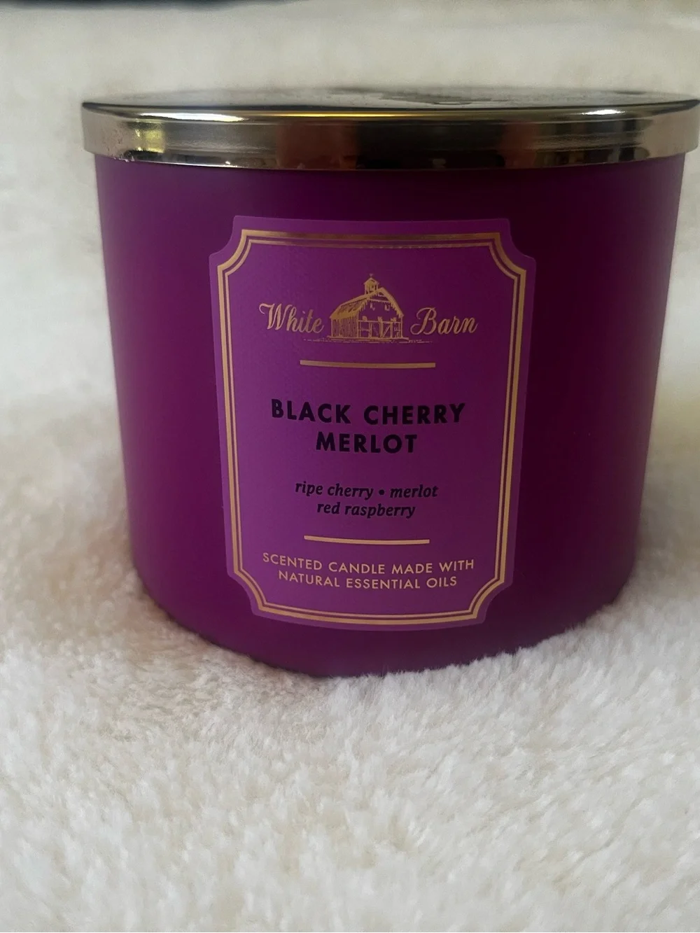White Barn Black Cherry Merlot Candle - Purple